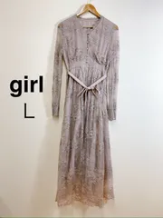 GIRL ガール フロントボタン総レースフレアロング丈結婚式ワンピースドレス 総レース フレア ロング丈 フロントボタン パーティードレス フォーマル オケージョン 二次会 お呼ばれ 女子会 上品 きれいめ L