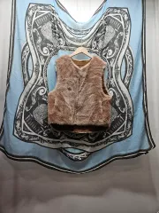 ブラウン ウールファー ベスト