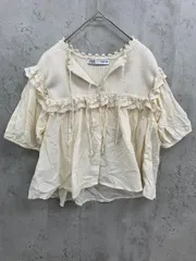 ZARA ザラ フリル ニット ドッキング ブラウス シャツ sizeS/アイボリー ■◆レディース