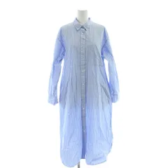 アーバンリサーチ URBAN RESEARCH シャツワンピース ロング Free 青 ブルー ストライプ柄 /AP
