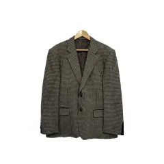 100 PARKLAND ヴィンテージ ハウンドトゥース カシミア ブレーザー ジャケット