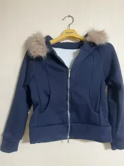 ファー フード ネイビー トレーナー セット