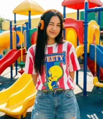 96s Tweety Pink Stripe Candy - Onesize