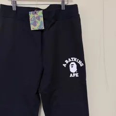 A BATHING APE アベイシング エイプ CLASSIC COLLEGE SLIM SWEAT PANTS 1G30152004 ボトムス パンツ ワッペン スウェットパンツ BLACK ブラック 黒 2XL ストリート コットン100% タグ付き