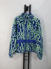 ナイキ フリース シェルパ ヒョウ柄 アニマル シープスキン ボア クロップド ジャケット グリーン xl