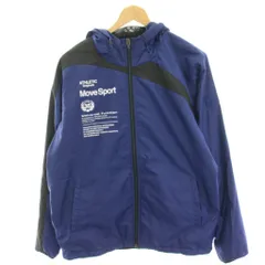 デサント DESCENTE マウンテンパーカー ジャケット 上着 L 青 ブルー ナイロン ロゴプリント ジップアップ /HN