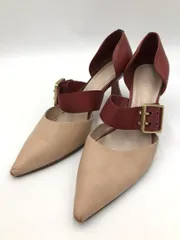 CHARLES & KEITH チャールズ＆キース バックル ポインテッドトゥ ヒール セパレート パンプス size39/ピンク/レッド ■■ レディース