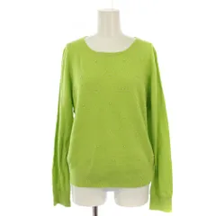 クミキョク 組曲 KUMIKYOKU ニット セーター 長袖 クルーネック パール装飾 ウール アンゴラ 6 黄緑 /BM ■MA