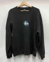 STUSSY ステューシー／2 Bar Stock Appligue Crew Sweat／スウェットシャツ／サイズ：M ［左胸ヨゴレ有］