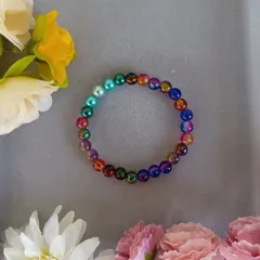 ハンドメイド／マルチカラービーズブレスレット