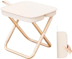 merrytime アウトドアチェア 折りたたみ椅子 軽量 コンパクト キャンプ 携行 耐荷重150kg 登山 釣り ピクニック 防災 レジャー フェス 公園 野外活動 お花見 トレッキング (ベージュ,  小)