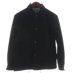 グリーンレーベルリラクシング ユナイテッドアローズ green label relaxing ジャケット 上着 M 黒 長袖 畝のある生地 シャツカラー 3225-699-3793 /NS