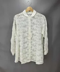 ★ 美品 タグ付き Cotton House Aya castle combe garden コットンハウスアヤ シャツジャケット サイズM ミモザ ホワイト 通年のサムネイル
