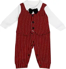 結婚式 子供服 ロンパース スーツ 蝶ネクタイ 長袖