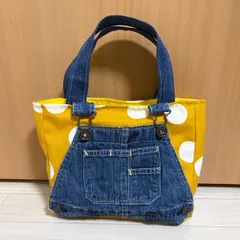⭐️オーバーオール⭐️帆布バッグ⭐️ドット柄⭐️デニムリメイク⭐️