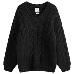 ビズビム メンズ アウター ニット・セーター Visvim VCollegium HandKnit Sweater Black ブラックのサムネイル