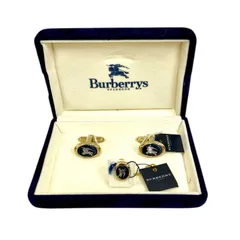 バーバリー カフス タイタック セット ホースマーク ゴールド×ネイビー