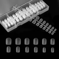 280枚 ショート ジェルネイル 透明ネイルチップ スクエア つけ爪 偽の爪 ネイルチップ 超薄 艶消 クリア ネイル用品 練習用 Annhua 自然なフィット感 収納ケース付き