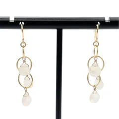 agete ゴールド フープ ピアス K10 色石 アガット ストーン付き 10金【中古】【送料無料】