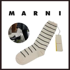 新品 未使用 マルニ バイカラー ブラッシュド ストライプ ソックス ホワイトS【MARNI】イタリア製 靴下 くつ下のサムネイル