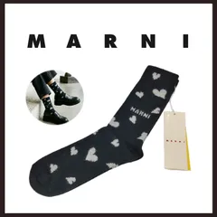 新品 未使用 マルニ バンチ オブ ハート ジャカード ソックス ブラック L【MARNI】イタリア製 靴下 くつ下のサムネイル