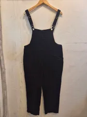 黒 コーデュロイ サスペンダー ズボン