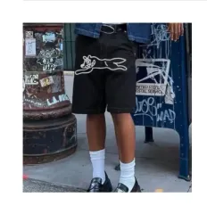 ブラック デニム ハーフパンツ バミューダ パンツ