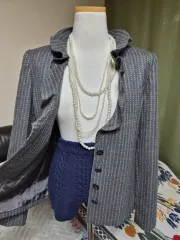 ハイクオリティLINE フリルディテールいっぱい ルーズフィット ウールジャケット