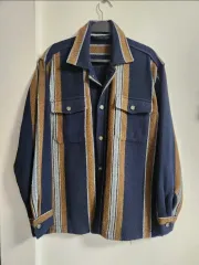 ZARA ザラ の ストライプ シャツ ジャケット M 95 100 サイズ 状態良し