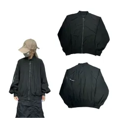 日本 ヴィンテージ ブラック オーバーサイズ ウィンドブレーカー ジャケット M