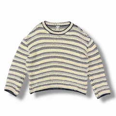 国内正規 LOEWE Striped Knit ボーダークルーネックニット セーター ロエベ H3109520SM オフホワイト系 M （12970M）のサムネイル