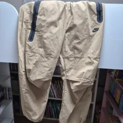 保証 NIKE ベージュ ウーブン ヘム トレーナー ズボン m l xl