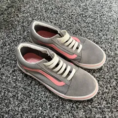 VANS バンズ オールドスクール グレー/ピンク スニーカー キッズ 200
