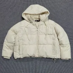 (レディース) ザラ ショート パファー ダウン アイボリー (L)