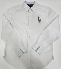 ドライ完了 ポロ ラルフローレン 白 シャツ (XL)