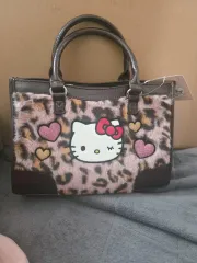 ハローキティ レオパード ファー トートバッグ ピンク レオパード バッグ