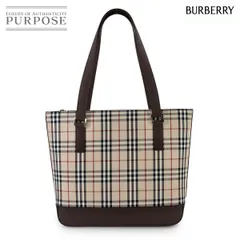 未使用 展示品 バーバリー BURBERRY ノバチェック ハンド バッグ キャンバス レザー ベージュ ブラウン シルバー 金具 Tote Bag 90318038