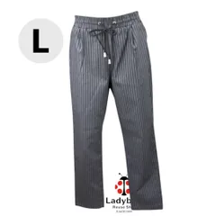 しまむら　closshi　ウエストゴム　ストライプパンツ　L　股下65 カジュアルパンツ　春夏