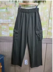 カーキ カーゴストレッチ パンツ