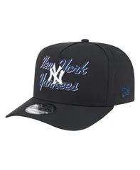 ニューエラ メンズ アクセサリー 帽子 New Era Mens Black New York Yankees Chainstitch 9FIFTY AFrame Snapback Hat Black ブラック