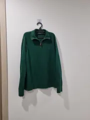 ポロ ラルフローレン メンズ ハーフジップ スウェット グリーン カラー