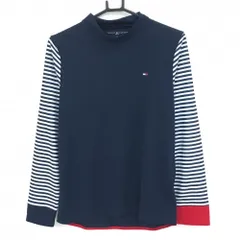 【新品】トミーヒルフィガーゴルフ 長袖ハイネックシャツ ネイビー×白×レッド レディース LL ゴルフウェア Tommy Hilfiger Golf