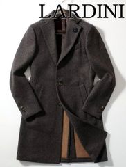 LARDINI 5者混ウールヘリンボーンチェスターコート スポルベリーノ