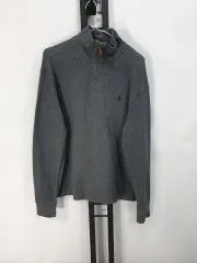 ポロラルフローレン ハーフジップ スウェット コットン ニット チャコール グレー s