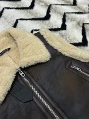 2XL ZARA クロップド ムートン ジャケット/ブラウン