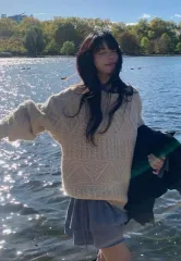 WITHOUTSUMMER キャロル ケーブル ニット ベージュ