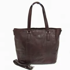 ◇CREED クリード アンティークレザー トートバッグ ショルダー付き クロスボディバッグ ダークブラウン メンズ  レディース