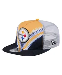 ニューエラ メンズ アクセサリー 帽子 Tシャツ New Era Mens GoldBlack Pittsburgh Steelers Throwback Dye Golfer Snapback Hat Gold Black ブラック