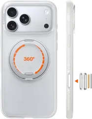 TORRAS iPhone 17 Pro Max 用ケース 【カチカチ・多機能360度回転スタンド】リング Ostand O3 Fitness MagSafe対応 米軍MIL規格耐衝撃 スタンド 指紋防止 黄変防止 カメラコントロールボタン付き ホワイト