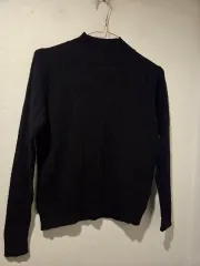 LOVEアンドSHOW ブラック ケーブル モックネック ハイネック ニット